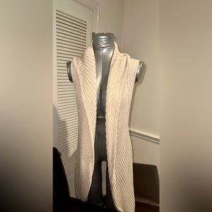 Women’s hooded vest sweater, beige